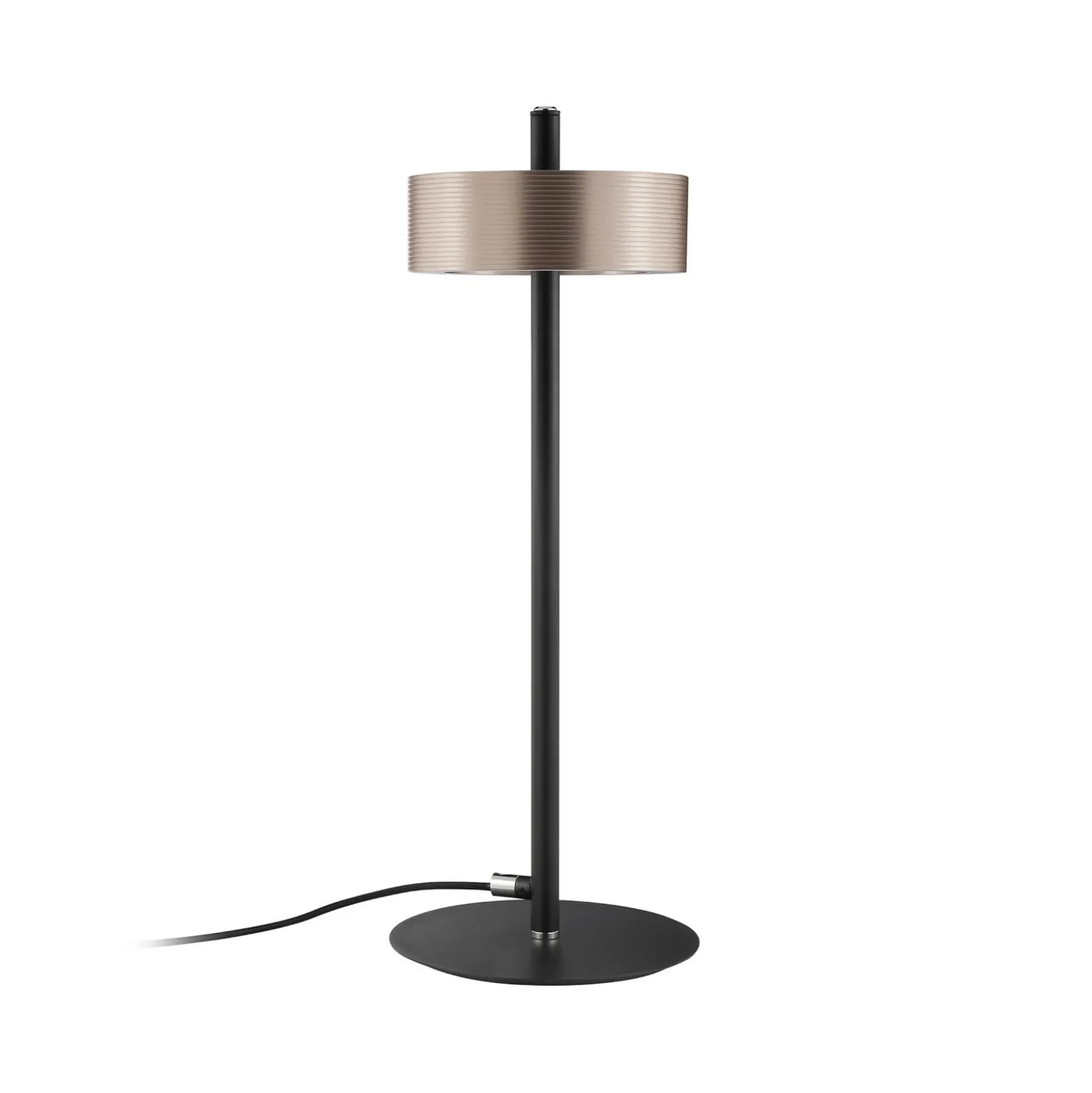 Lámpara de mesa LED Axion, negra/marrón, altura 45 cm, CCT