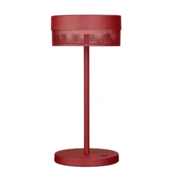 Lámpara de mesa LED Batería recargable de malla, altura 30 cm, rojo indio