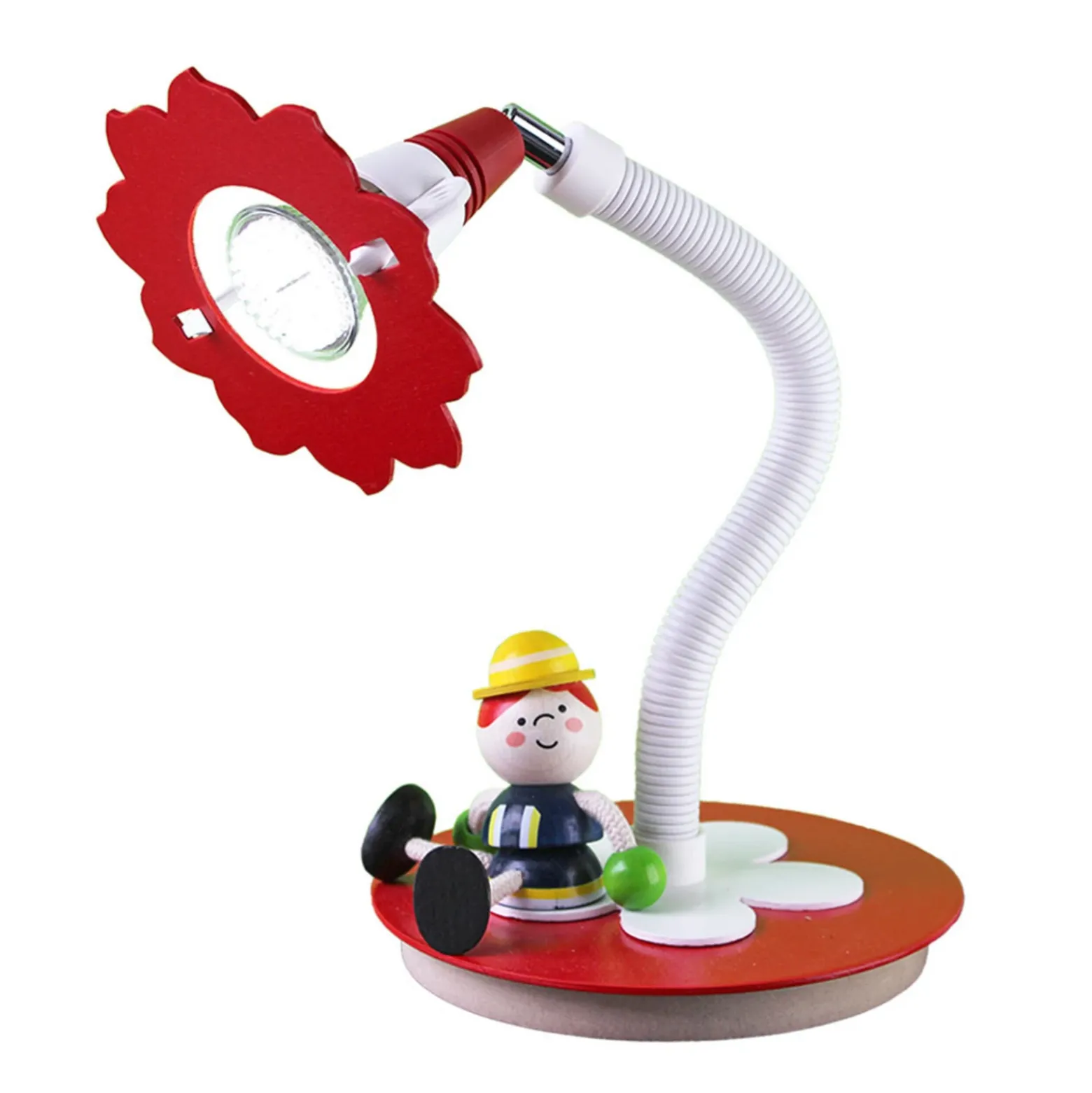 Lámpara de mesa LED bombero Fred, rojo-blanco
