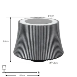 Lámpara de mesa LED con batería recargable Lindby Linor, gris humo, USB,