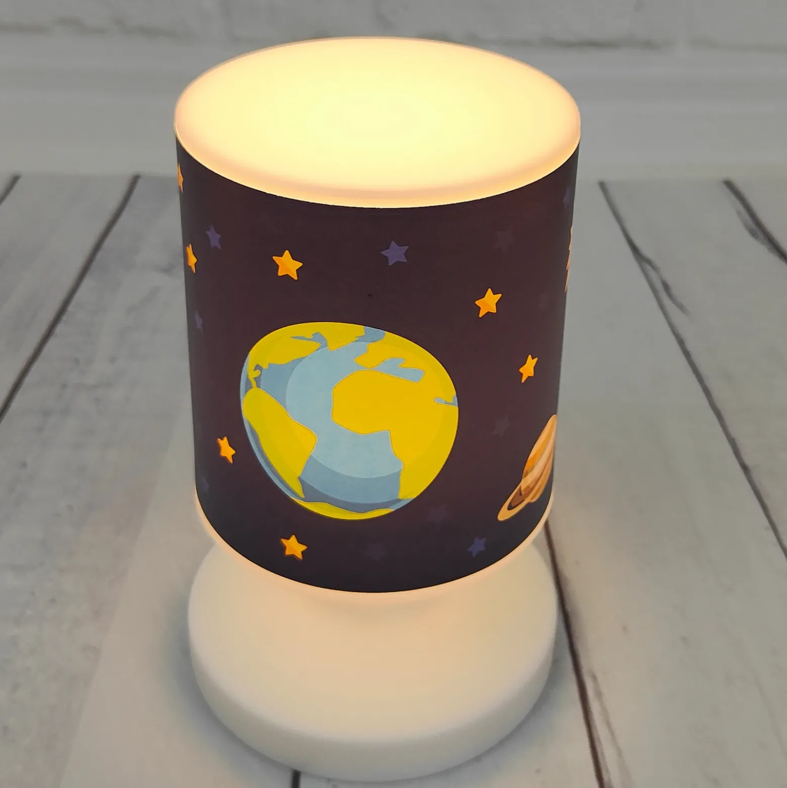 Lámpara de mesa LED con batería Weltall, USB, IP44