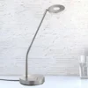 Lámpara de mesa LED Dent, níquel/cromo, 60 cm, metal, CCT 1 luz.