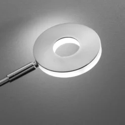 Lámpara de mesa LED Dent, níquel/cromo, 60 cm, metal, CCT 1 luz.