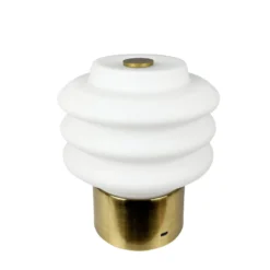 Lámpara de mesa LED Dyberg Larsen Diva, blanco/color latón
