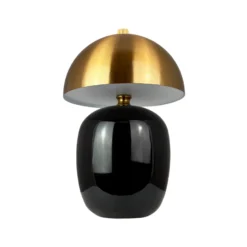 Lámpara de mesa LED Dyberg Larsen Manhatten, negro/latón