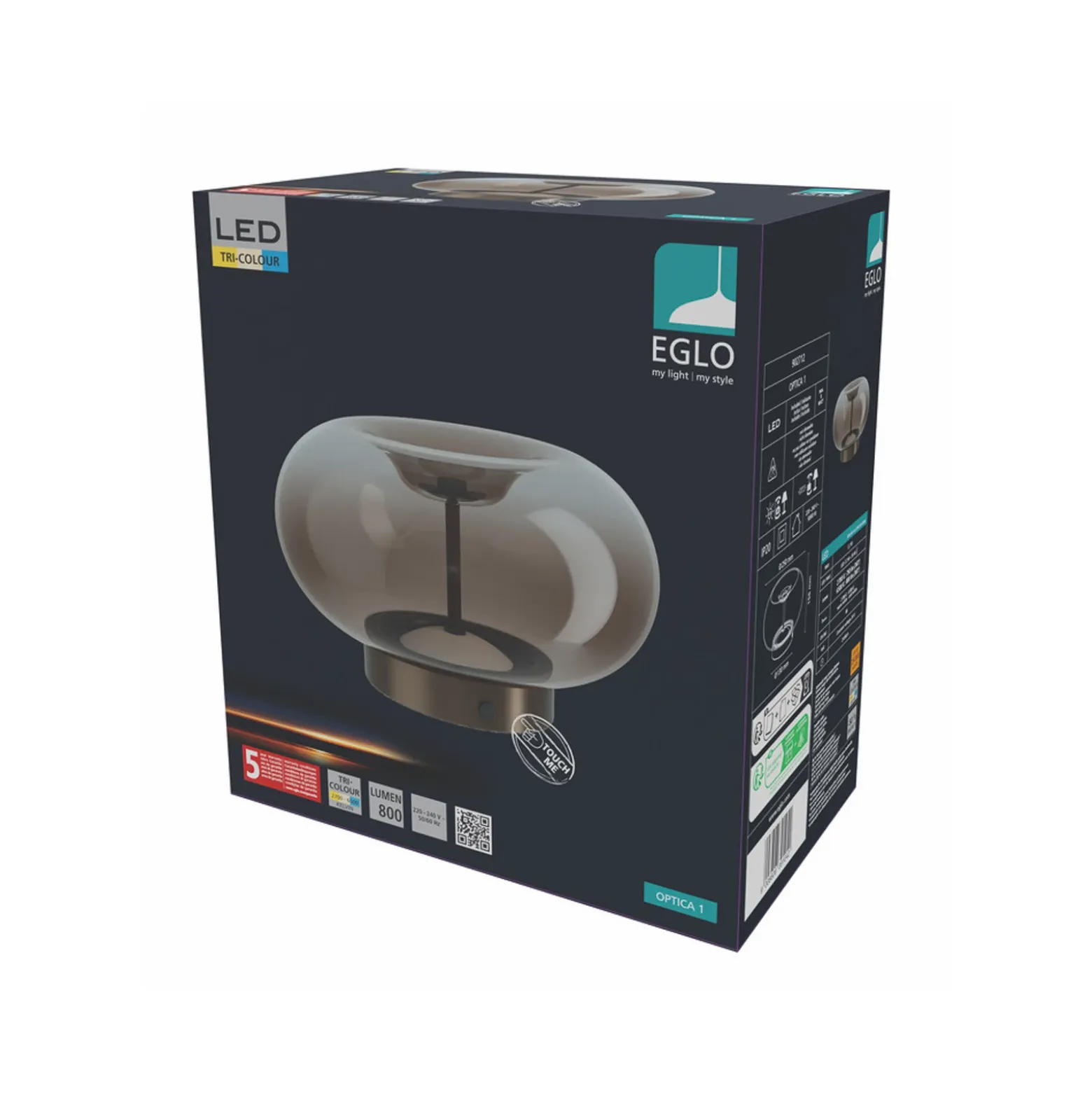 Lámpara de mesa LED EGLO OPTICA 1, bronce/marrón, Ø 25 cm, CCT