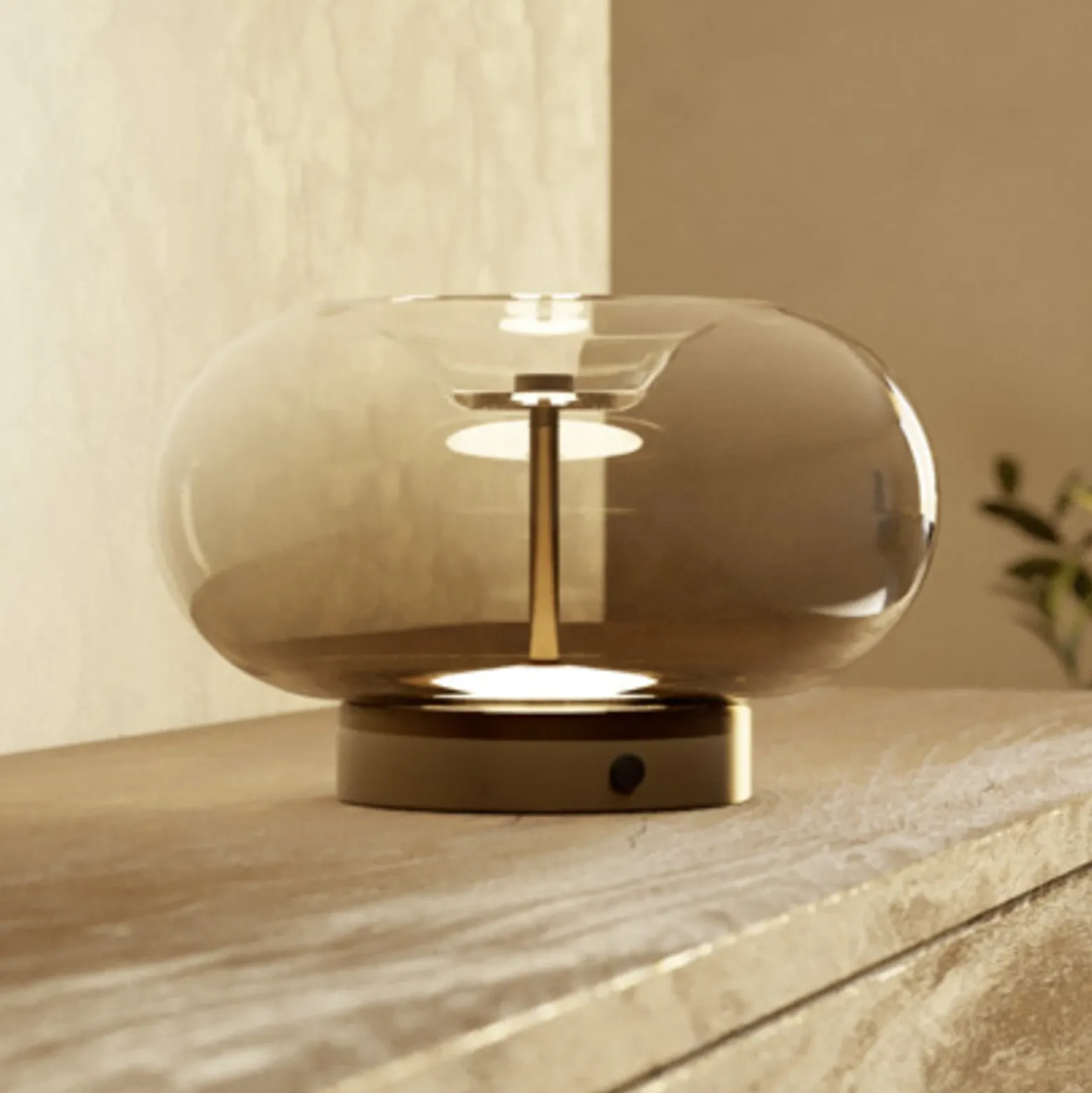 Lámpara de mesa LED EGLO OPTICA 1, bronce/marrón, Ø 25 cm, CCT