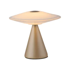 Lámpara de mesa LED Elipsa de Paul Neuhaus, blanca/bronce, atenuable