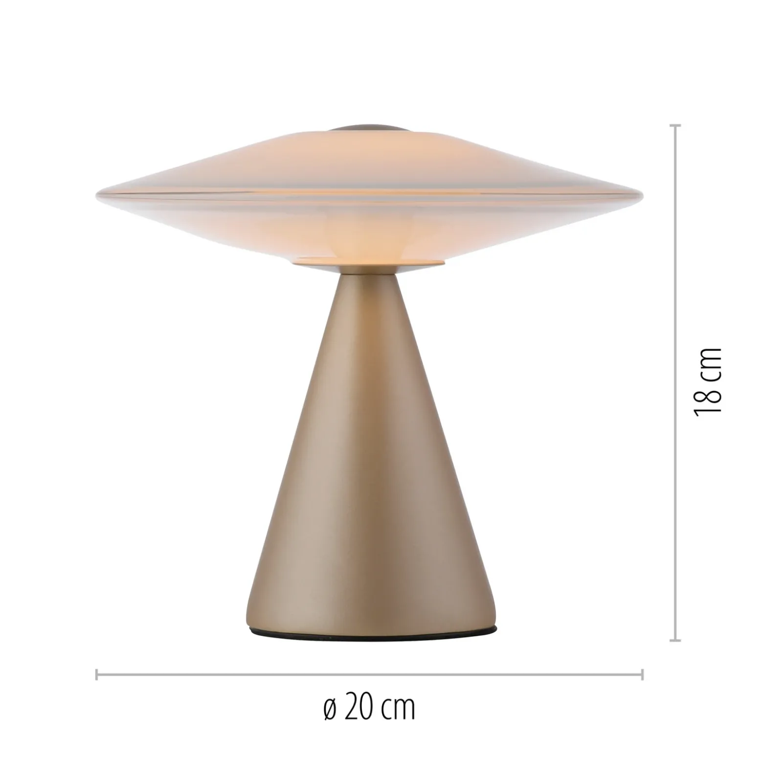 Lámpara de mesa LED Elipsa de Paul Neuhaus, blanca/bronce, atenuable