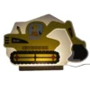 Lámpara de mesa LED excavadora, amarilla, 20 cm, atenuable, madera/acrílico