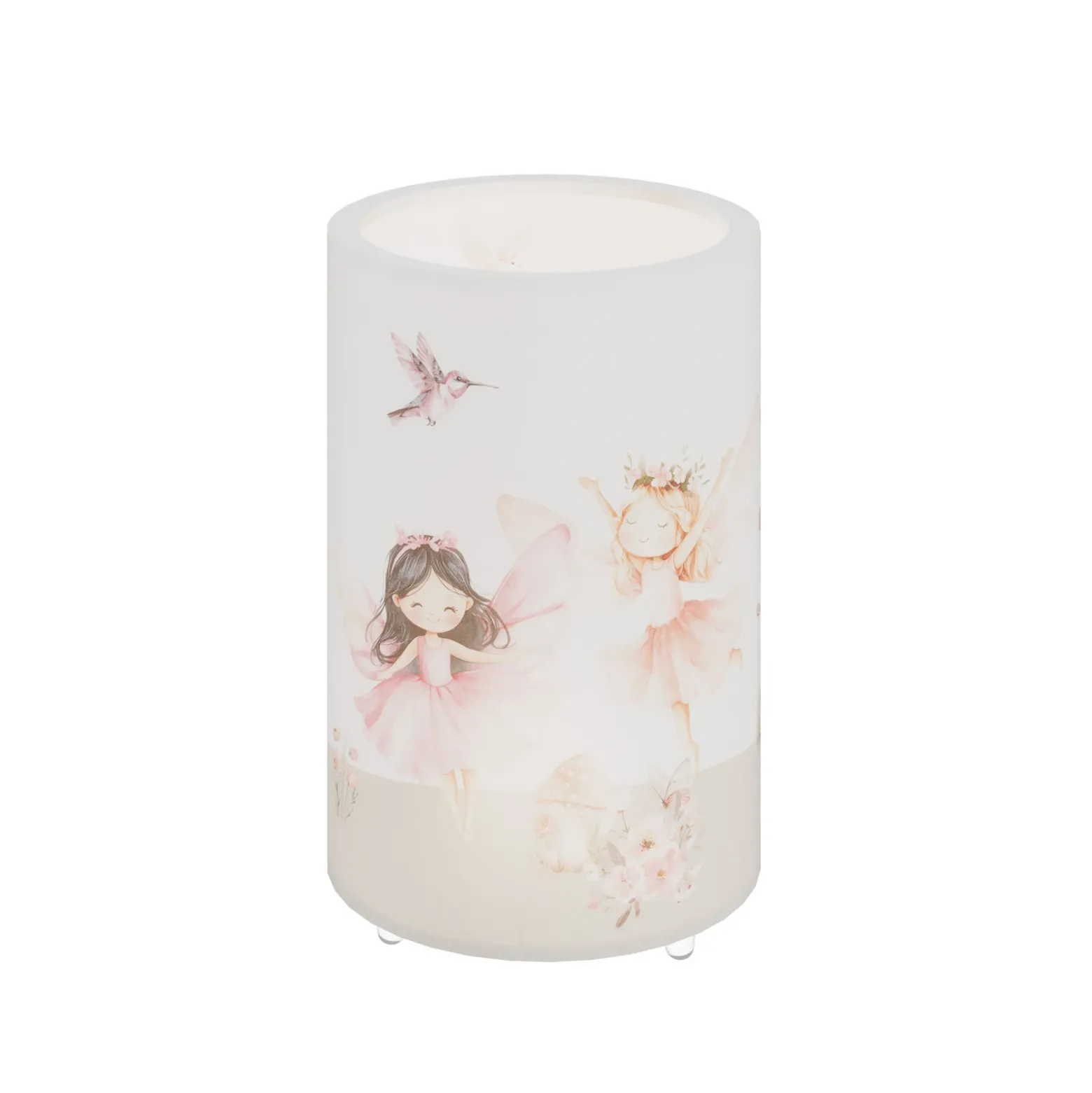 Lámpara de mesa LED «Feenwelt», blanca/rosa, altura 25 cm