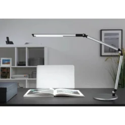 Lámpara de mesa LED FlexBar de Paulmann, plateada, 36 cm, CCT