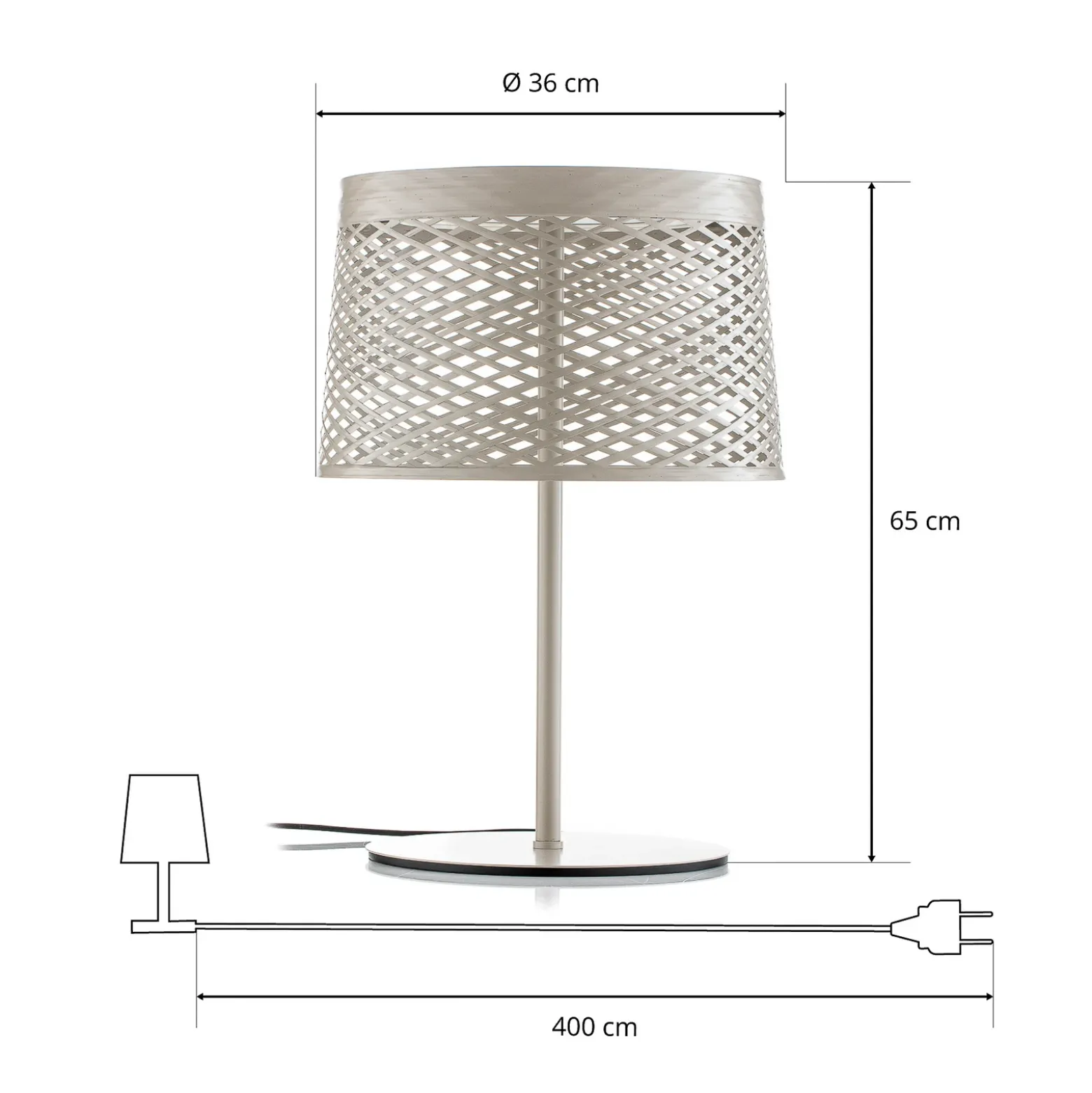 Lámpara de mesa LED Foscarini Twiggy Grid XL, color gris-beige