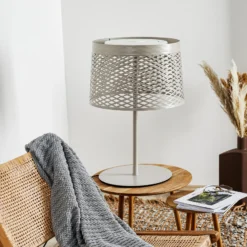 Lámpara de mesa LED Foscarini Twiggy Grid XL, color gris-beige