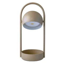Lámpara de mesa LED FRANDSEN Ball Portable, gris arena, acero