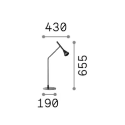 Lámpara de mesa LED Ideal Lux «Diesis», níquel, altura 65 cm, atenuador