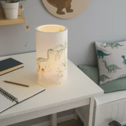 Lámpara de mesa LED Jurassic, blanca/colorida, altura 25 cm