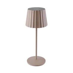 lámpara de mesa LED Lindby Esali, beige, metal, IP65