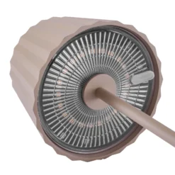lámpara de mesa LED Lindby Esali, beige, metal, IP65