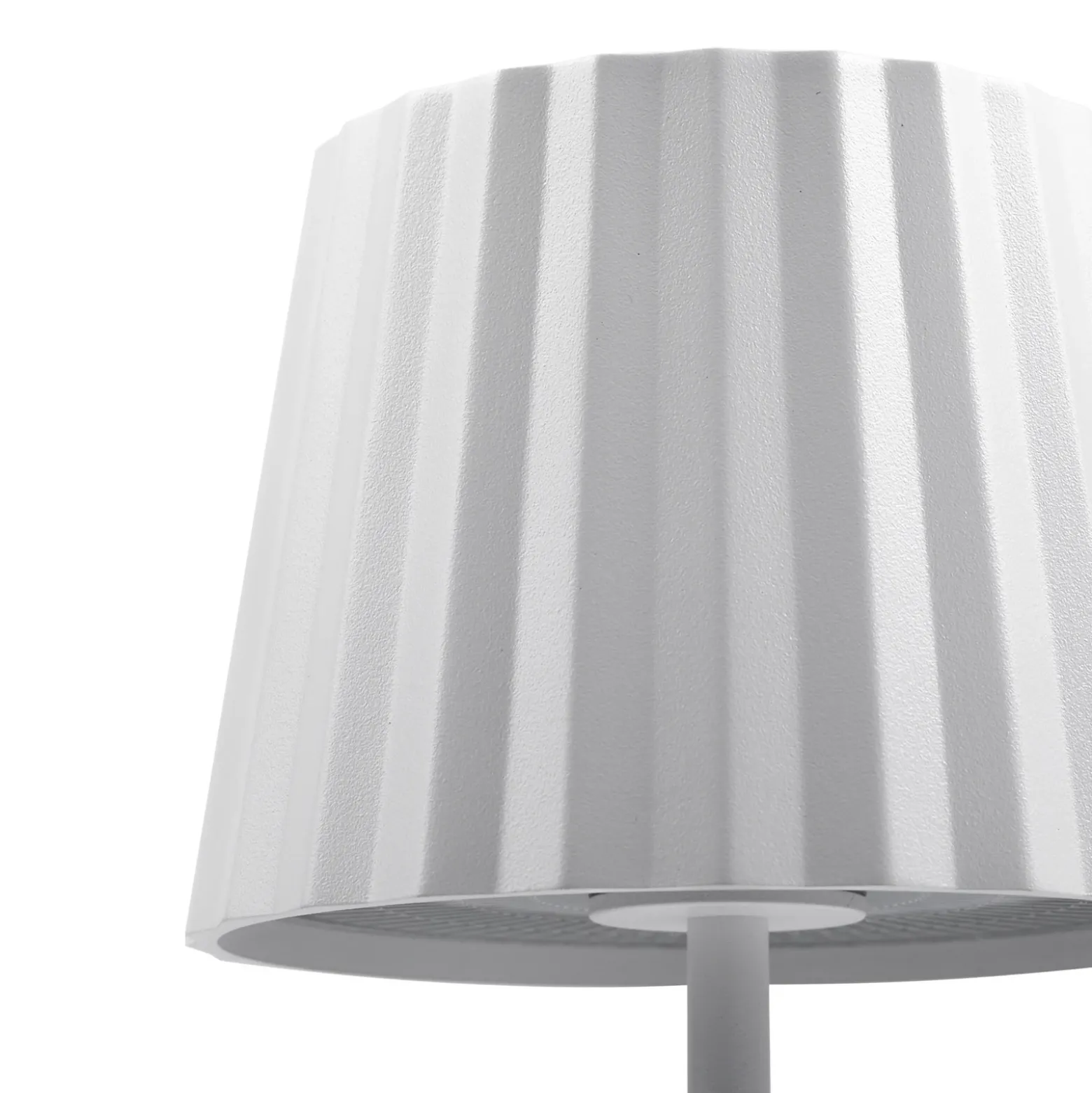 Lámpara de mesa LED Lindby Esali, blanca, ranuras, 29 cm