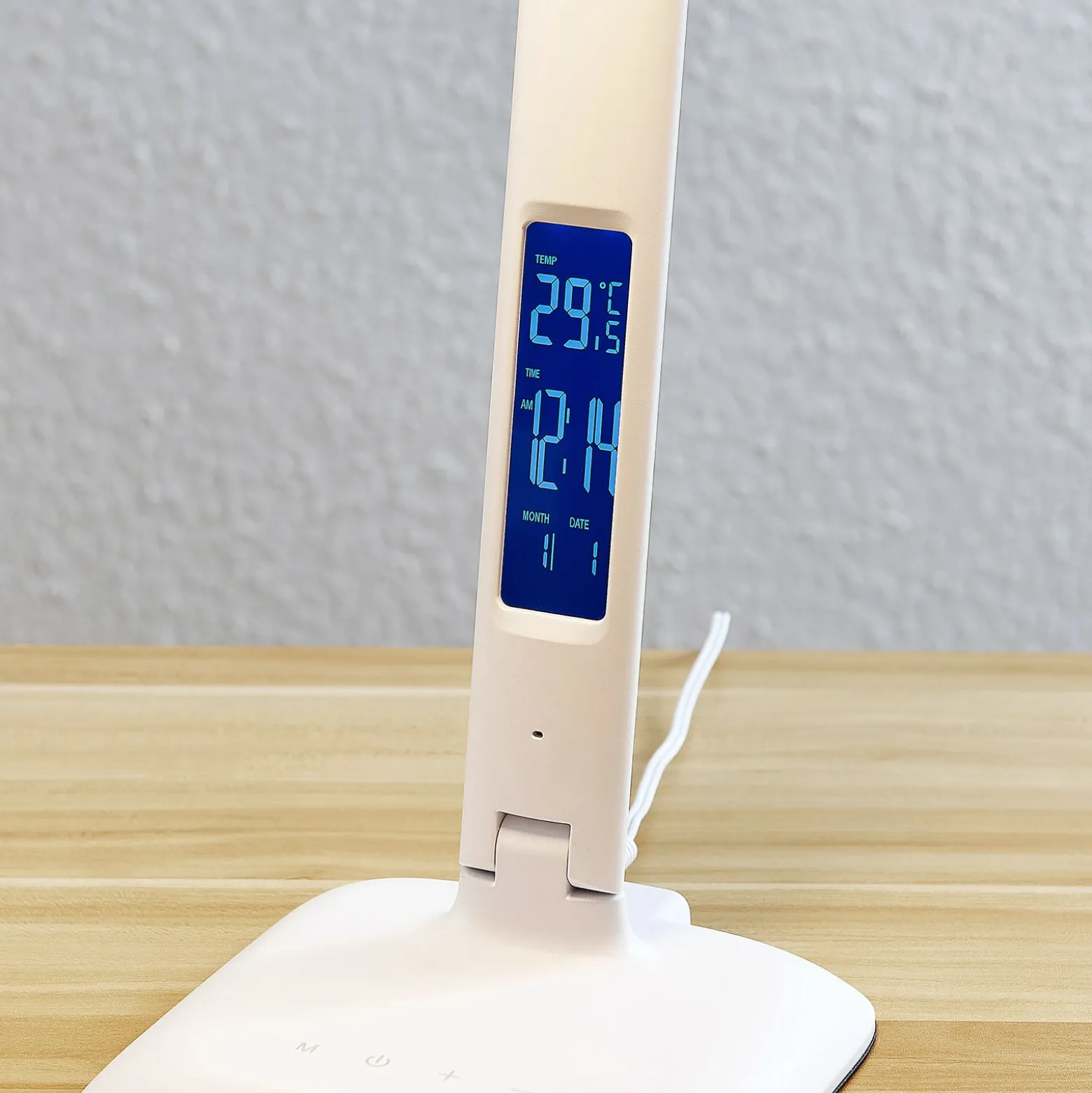 Lámpara de mesa LED Lindby Ludmilla, altura 34 cm, blanco, pantalla