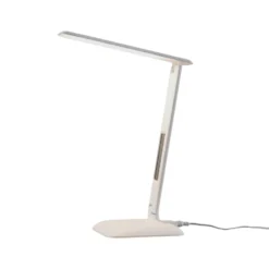 Lámpara de mesa LED Lindby Ludmilla, altura 34 cm, blanco, pantalla