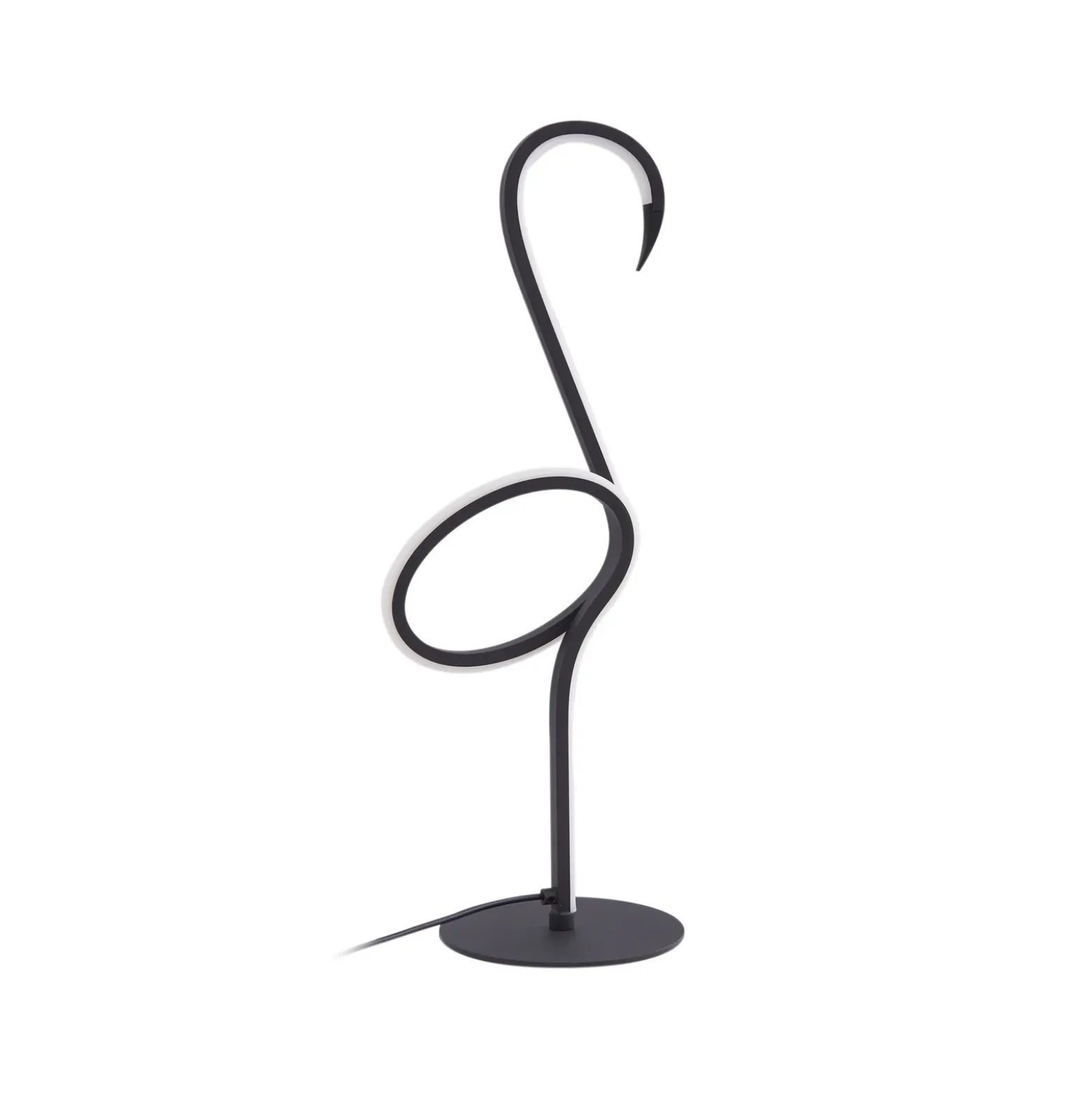 Lámpara de mesa LED Lindby Pajaro, 49cm, negro, aluminio, flamingo