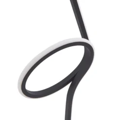 Lámpara de mesa LED Lindby Pajaro, 49cm, negro, aluminio, flamingo