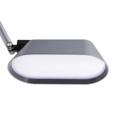 Lámpara de mesa LED Lindby Thies, gris, ABS, altura 78cm, atenuable