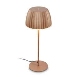 Lámpara de mesa LED Loca, marrón, altura 36 cm, metal/plástico