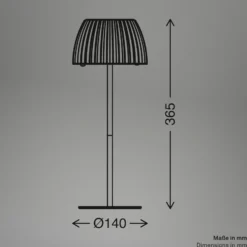 Lámpara de mesa LED Loca, marrón, altura 36 cm, metal/plástico