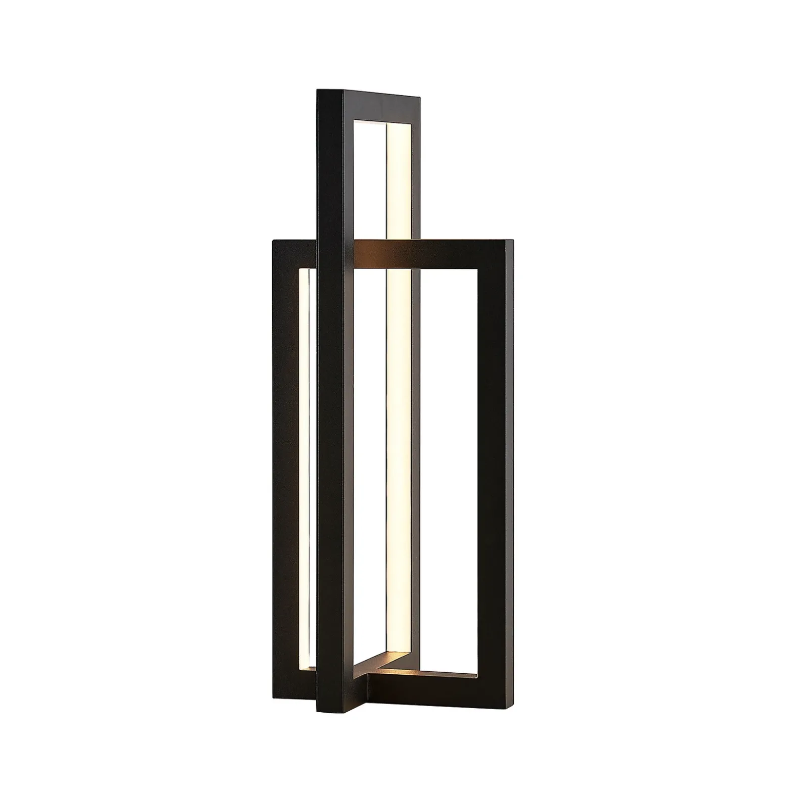 Lámpara de mesa LED Lucande Hylda, altura 42 cm, negro, aluminio