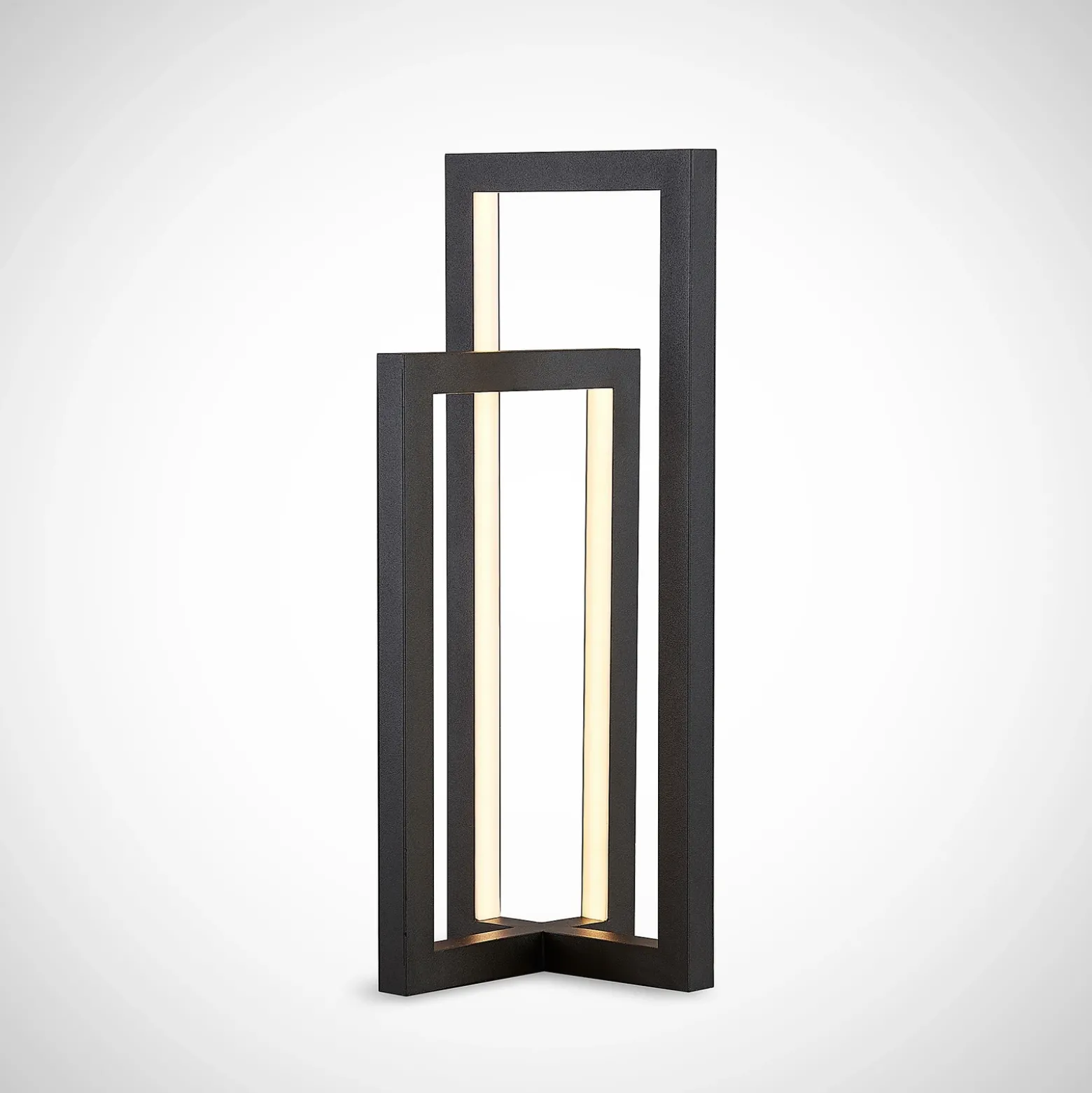 Lámpara de mesa LED Lucande Hylda, altura 42 cm, negro, aluminio