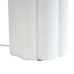 Lámpara de mesa LED Lucande Lunja, blanca, cristal, 30 cm, CCT