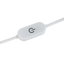 Lámpara de mesa LED Lucande Lunja, blanca, cristal, 30 cm, CCT