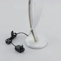 Lámpara de mesa LED Lucande Marija, color plata, atenuable, 62 cm