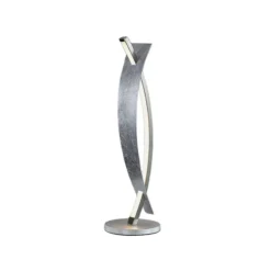 Lámpara de mesa LED Lucande Marija, color plata, atenuable, 62 cm