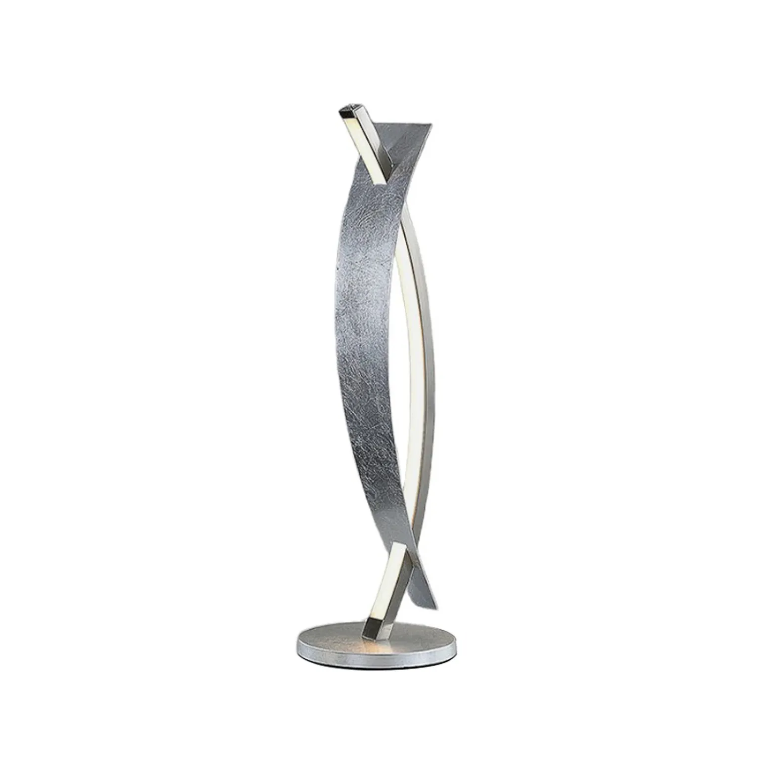 Lámpara de mesa LED Lucande Marija, color plata, atenuable, 62 cm