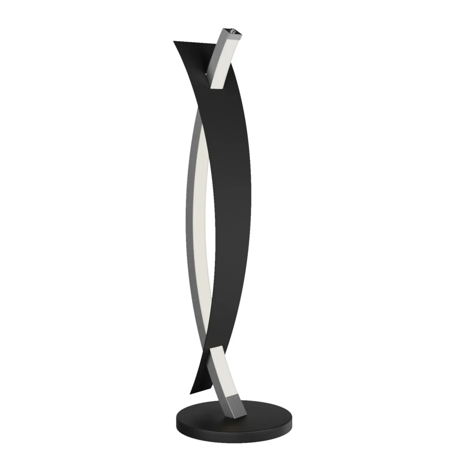 Lámpara de mesa LED Lucande Marija, negra, atenuable, 62 cm