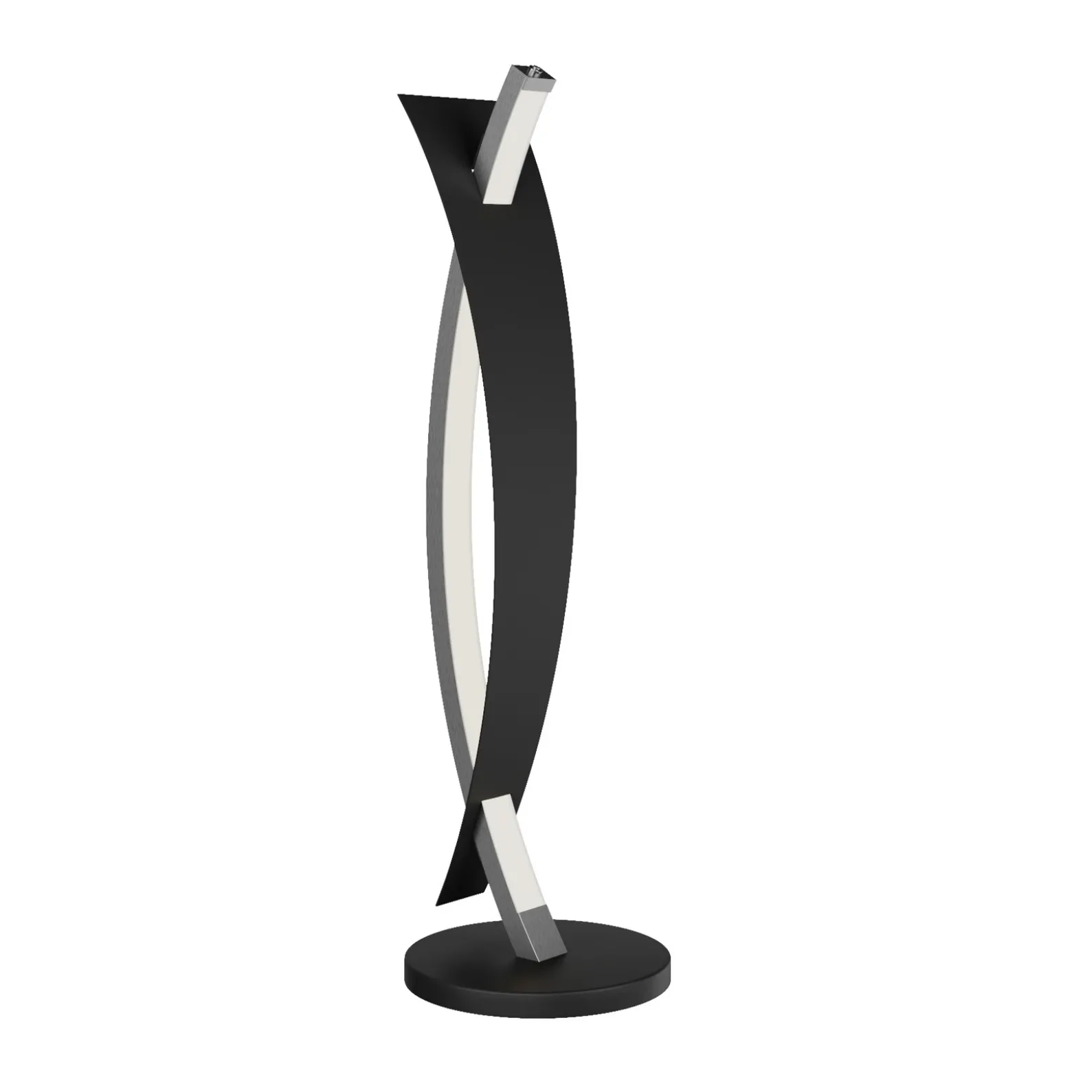 Lámpara de mesa LED Lucande Marija, negra, atenuable, 62 cm