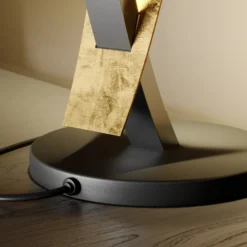 Lámpara de mesa LED Lucande Marija, negra, atenuable, 62 cm