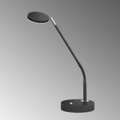 Lámpara de mesa LED Lunia, atenuable, negro arena