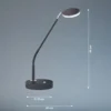 Lámpara de mesa LED Lunia, atenuable, negro arena