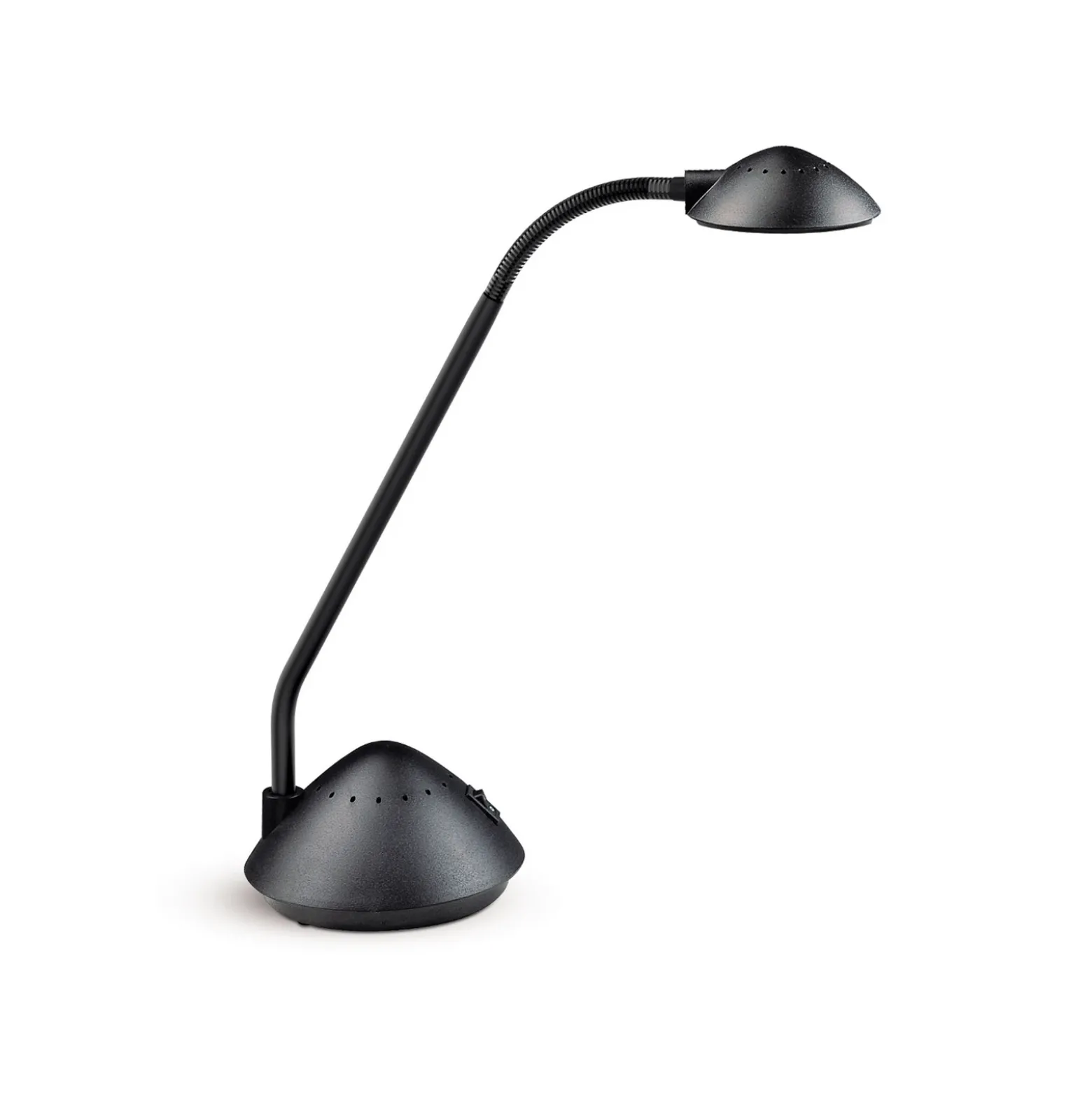 Lámpara de mesa LED MAULarc, negra, altura 38 cm, flexible