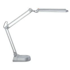 Lámpara de mesa LED MAULatlantic, plateada, altura 41 cm, base