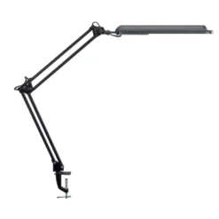 Lámpara de mesa LED MAULatlantic, negra, altura 38 cm, base con pinza