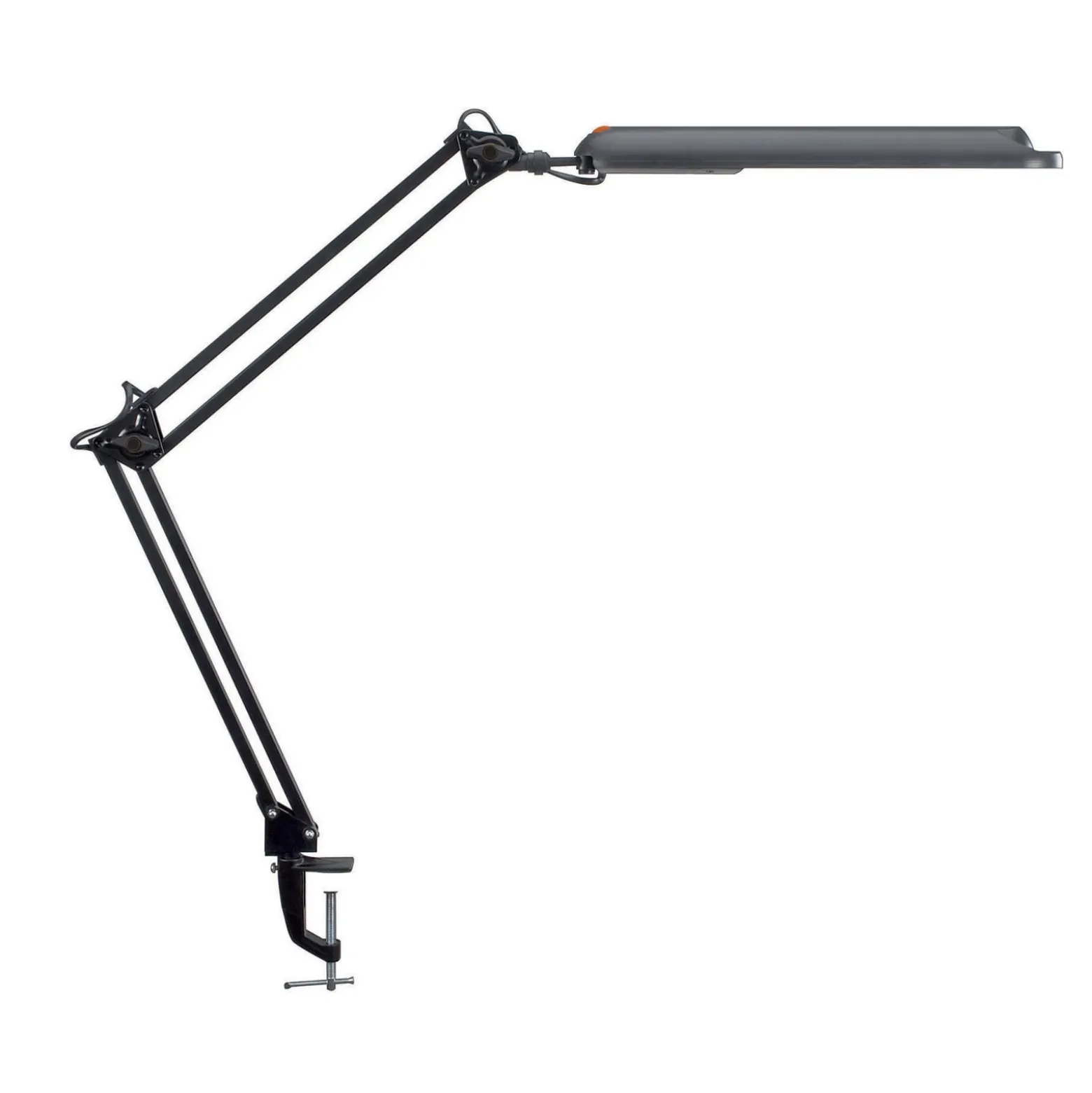 Lámpara de mesa LED MAULatlantic, negra, altura 38 cm, base con pinza