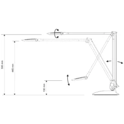 Lámpara de mesa LED MAULoptimus, plateada, pie, CCT atenuable