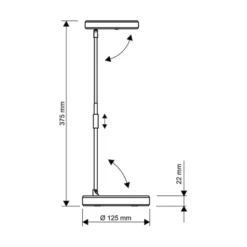 Lámpara de mesa LED MAULpuck, brazo telescópico, blanco
