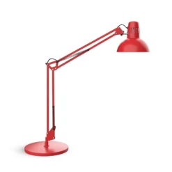 Lámpara de mesa LED MAULstudy, roja, acero, 49 cm, E27